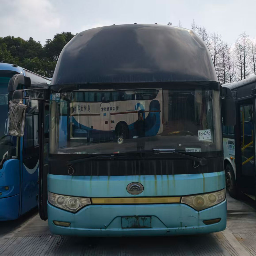 Сіні аўтобус Yutong 53 Seats Diesel Used Blue Bus